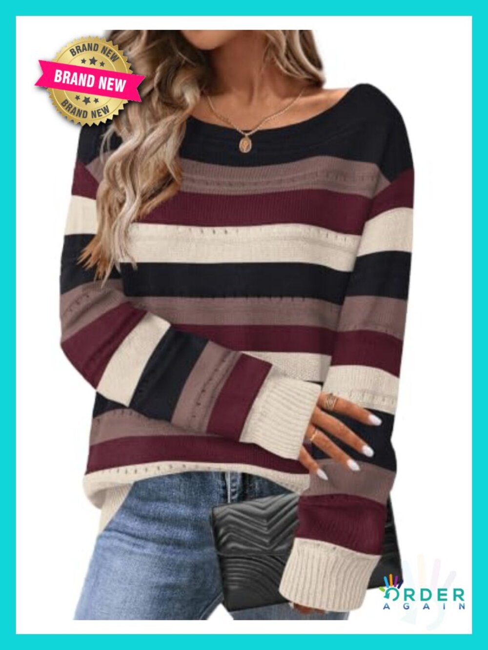 Crochet Long Sleeve Off Shoulder Pullover Sweater Women